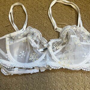 Elegant White Lace Bra